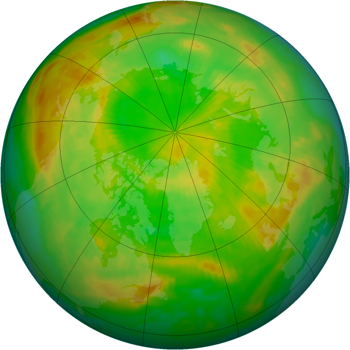 Arctic ozone map for 14 June 1985